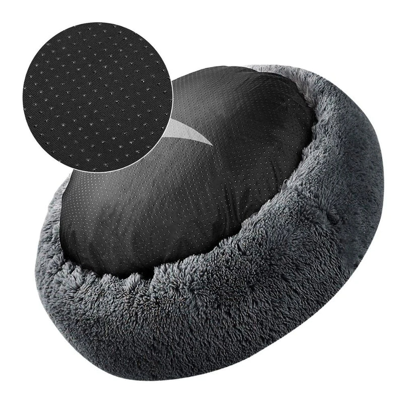 Cama DONUT de pelúcia para animais de estimação, acessórios grandes e médios, canil fofo, pequenos e filhotes, produtos laváveis para gatos e cães