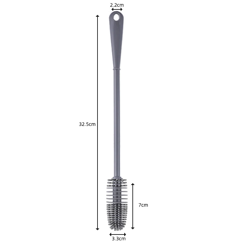 Escova de silicone que limpa copos e garrafas.Ferramenta de limpeza de cozinha com cabo longo