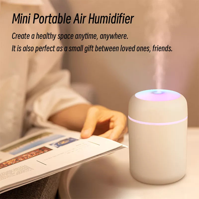 300ml Umidificador de ar H2O portátil mini usb difusor de aroma com névoa fria para cozinha,quarto , casa ,carro e plantas