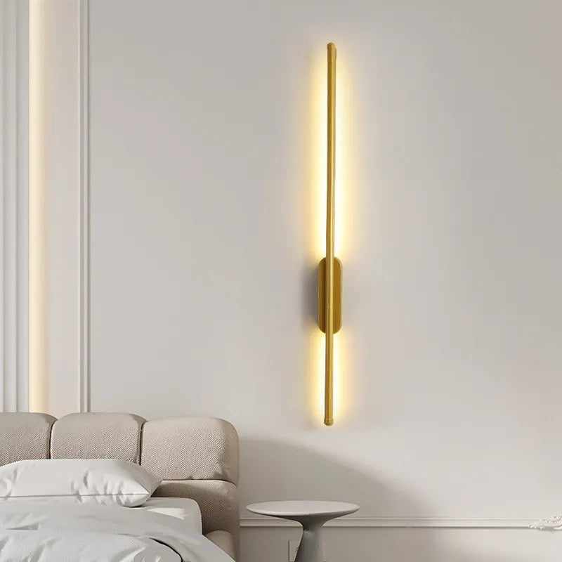 Nórdico moderno Faixa LED Luz de Parede, Sala, Sofá Fundo, Cobre completa, Quarto, Cabeceira, 80cm, 60cm, AC85-265V